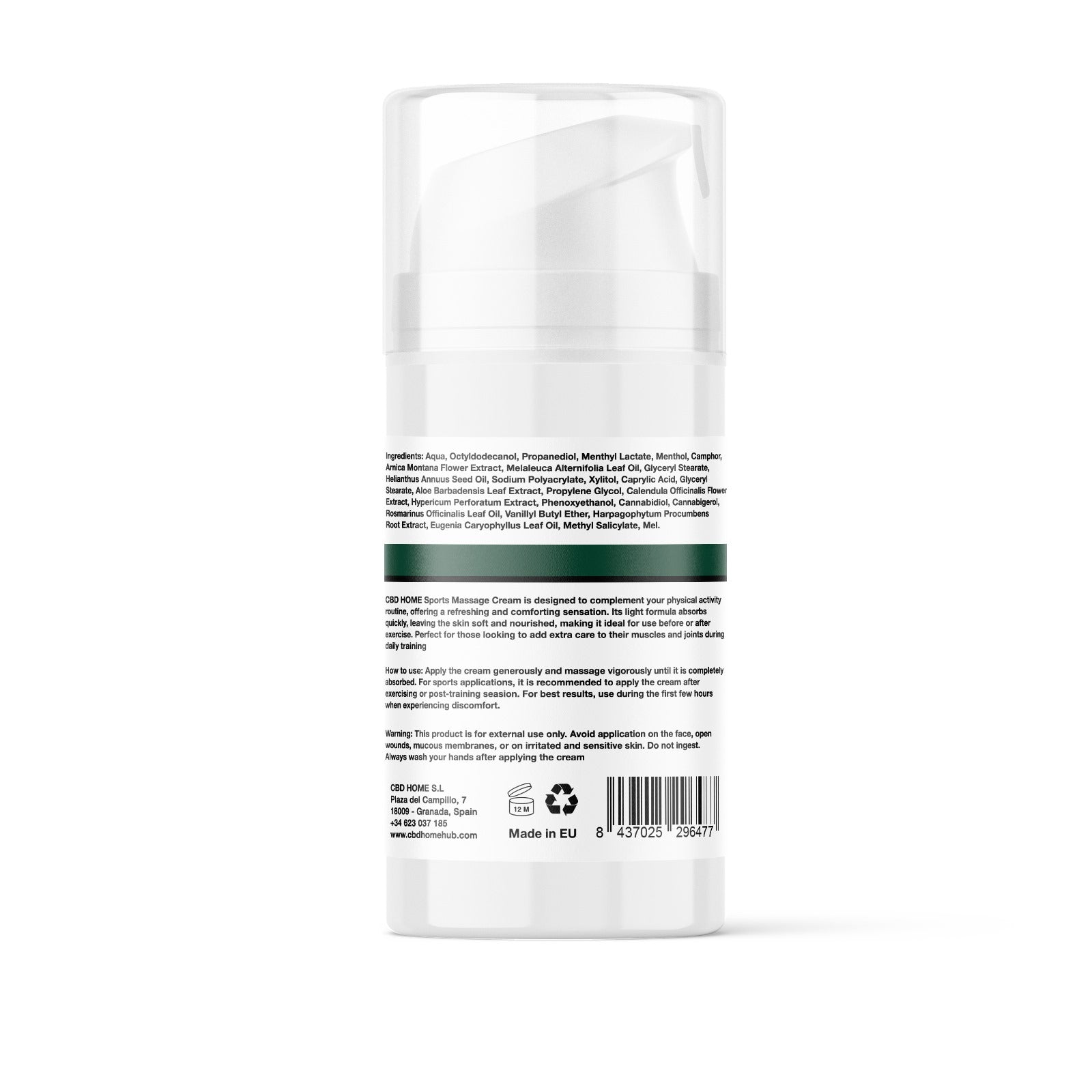 Crema de masaje Forte con CBD + CBG