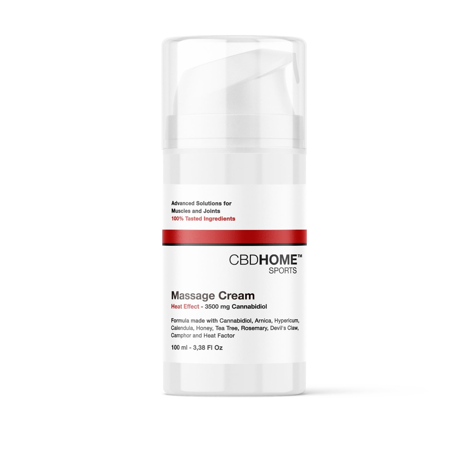 Crema de masaje efecto calor con CBD + CBG