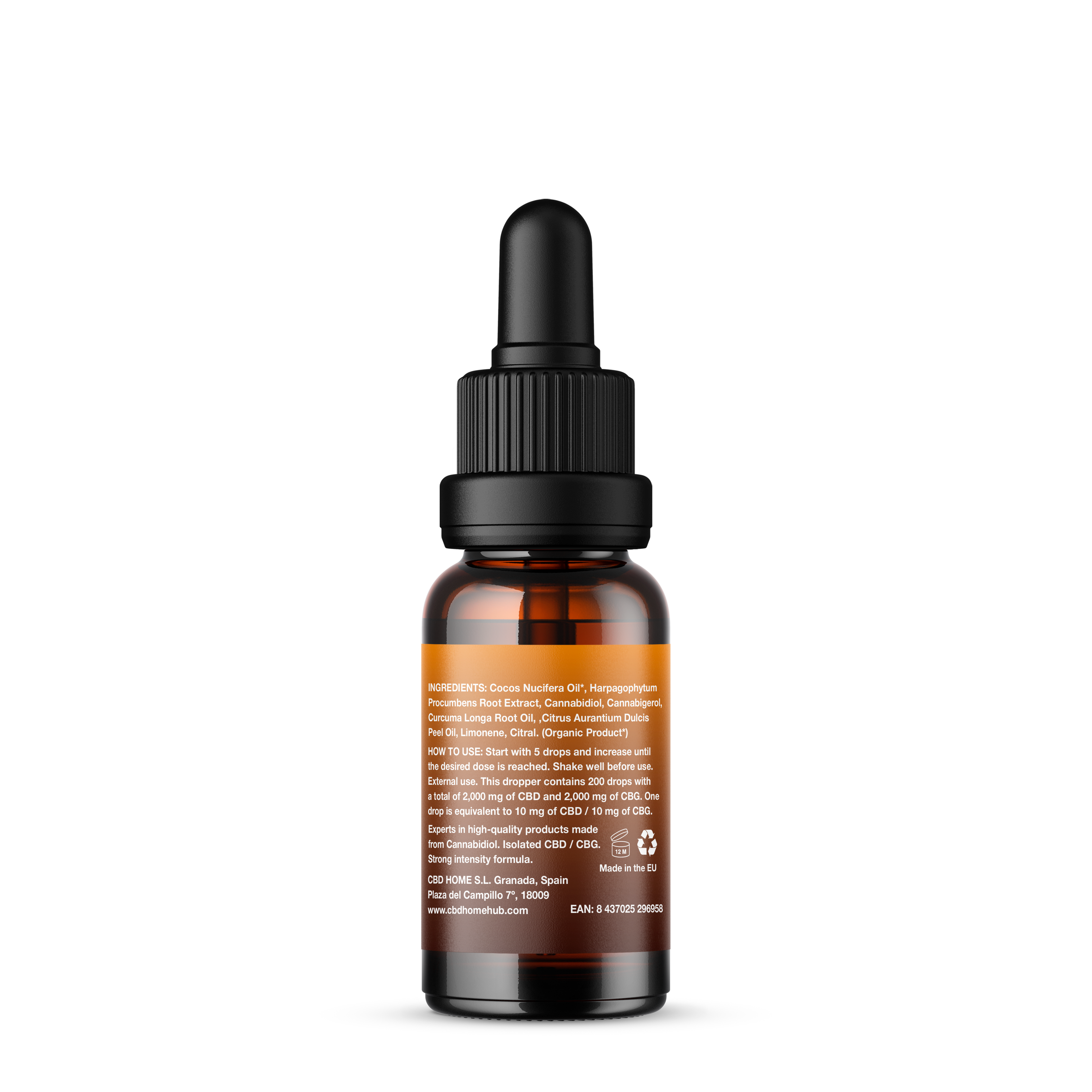 Aceite de CBD 20% + CBG 20% + Harpagofito + Cúrcuma