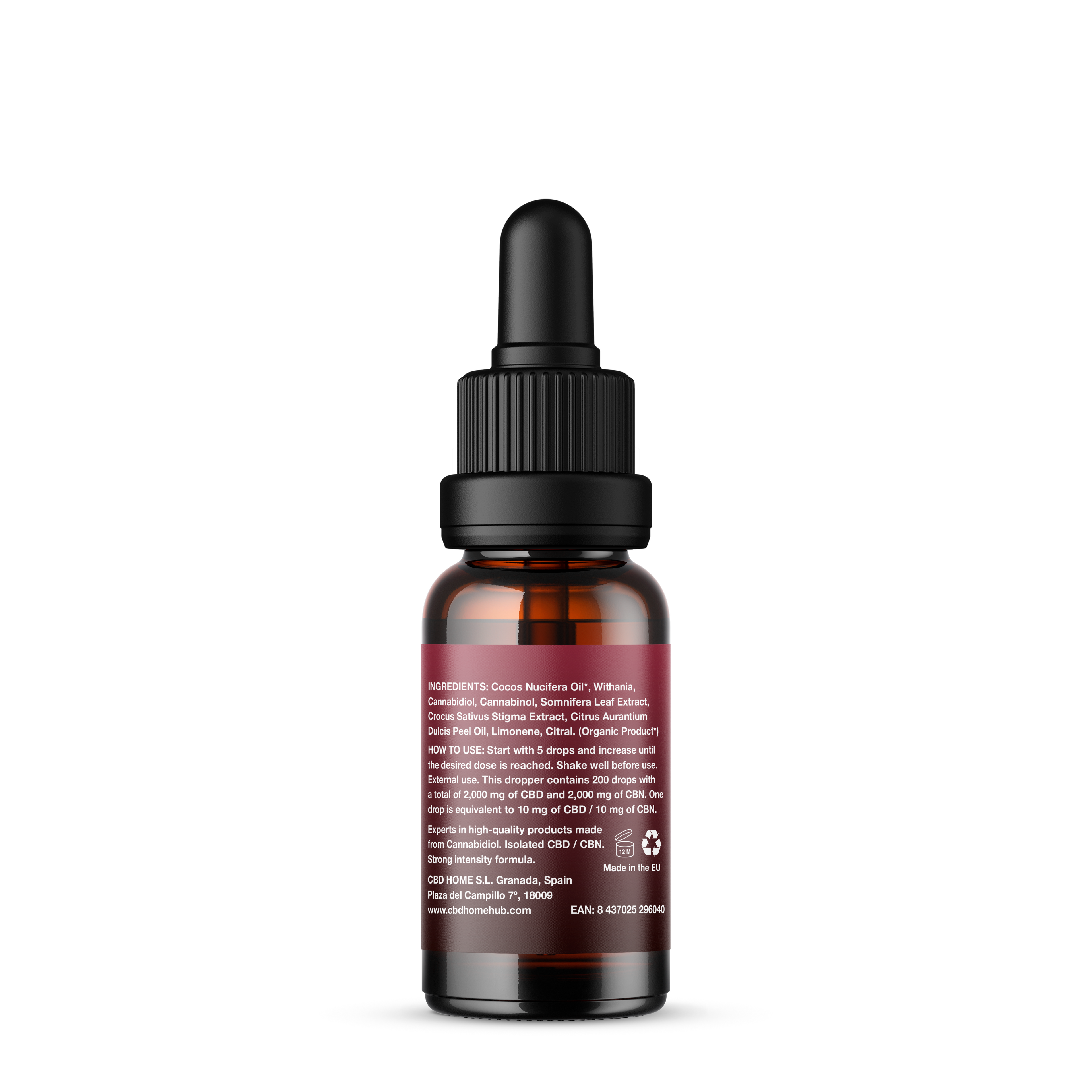 Aceite de CBD 20% + CBN 20% + Ashwagandha + Azafrán